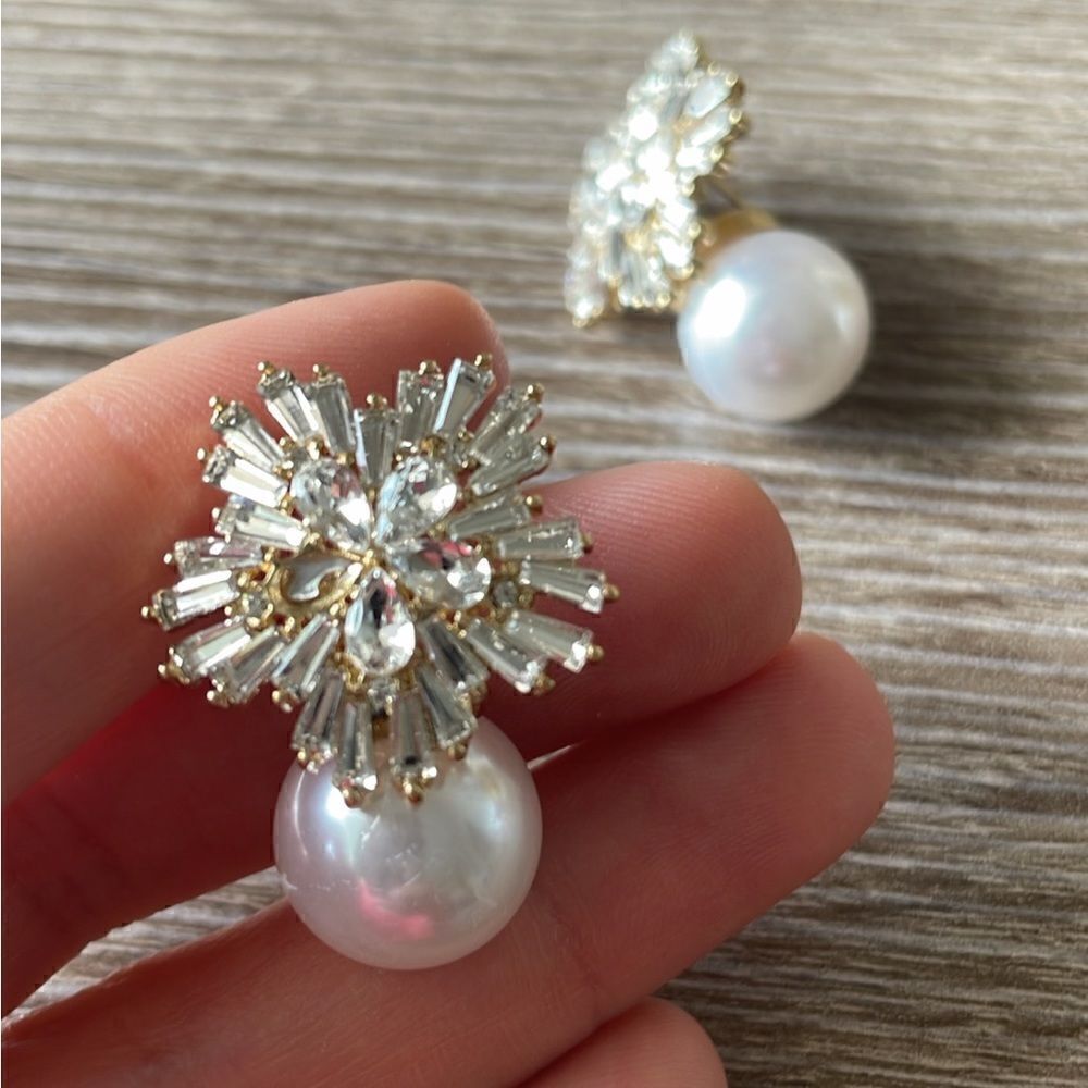 Pearl statement earrings A286 - Picture 4 of 5